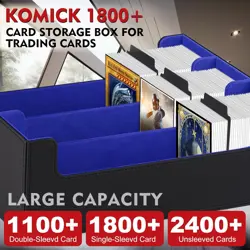1800+ Card Deck Case - PU Leather MTG Storage Box Microfiber Lined Yugioh Struct - Image 2