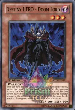 1st Ed Destiny HERO - Doom Lord LCGX-EN122 Yugioh - Image 1