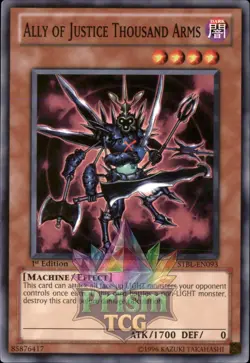 1st Ed Ally of Justice Thousand Arms STBL-EN093 Yugioh - Image 1