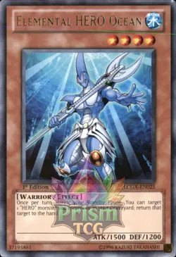 1st ed Elemental HERO Ocean rare LCGX-EN025 Yugioh - Image 1