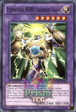 1st Ed Elemental HERO Thunder Giant LCGX-EN046 Yugioh - Image 1
