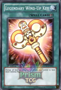 1st Ed Legendary Wind-Up Key GENF-EN053 Yugioh - Image 1