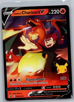 Lance's Charizard V SWSH133 - Regular Sized Black Star Promo - Pokemon Card - NM - Image 1