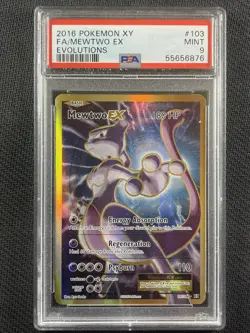Pokemon Card PSA 9 Mint Mewtwo Ex Evolutions Full Art XY 2016 103/108 - Image 1