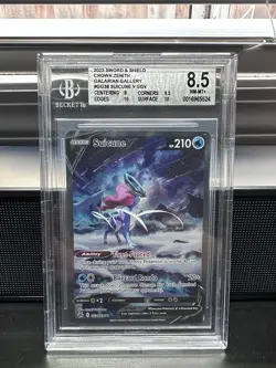 Suicune v Crown Zenith Galarian Gallery Holo Ultra Rare Card GG38 Beckett 8.5 - Image 1