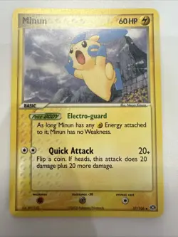 Pokemon Card Minun 37/106 EX Emerald Uncommon Mint TGC 2005 139 - Image 1