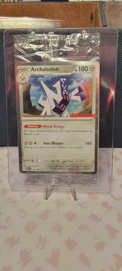 Pokemon TCG Stellar Crown Archaludon 107/142 GameStop Promo Sealed Cosmos Holo - Image 1