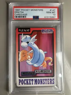 PSA 10 Dratini Charmander #147 Pokemon Japanese 1997 Carddass - Image 1