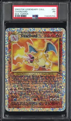 2002 CHARIZARD BOX TOPPER REVERSE HOLO LEGENDARY COLLECTION POKEMON PSA 1 #SL1 - Image 1