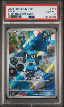 pokemon riolu 215/198 svi it psa 10 ita scarlatto e violetto mint illustration - Image 1
