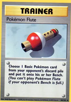 Pokemon Pokemon Flute Card Trainer 086/102 Base Set - Image 1