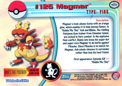 Pokemon #126 Magmar Card Topps Series 3 TCG - Image 2