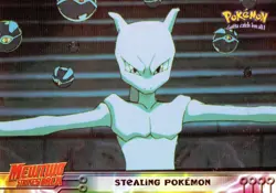 Pokemon Stealing Pokemon Card Mewtwo Strikes Back Topps Black Logo - Image 1