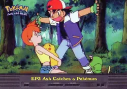Pokemon EP3 Ash Catches a Pokemon Card Topps Blue Logo - Image 1