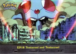 Pokemon EP18 Tentacool And Tentacruel Card Blue Logo TV Animation Edition - Image 1