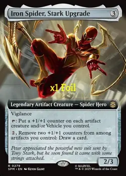 MTG Foil BL Marvel's Spider-Man SPM Iron Spider, Stark Upgrade (0279) MINT - Image 1