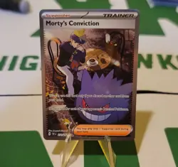 2024 POKEMON TEF SPECIAL ILLUSTRATION RARE #211 MORTY'S CONVICTION #2 - Image 3