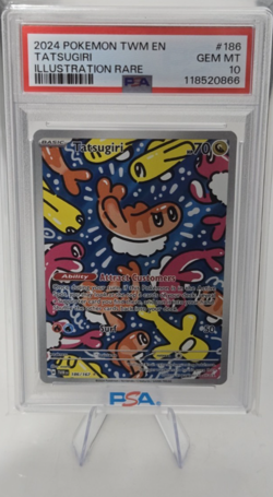 PSA 10 2024 POKEMON TWM EN TATSUGIRI ILLUSTRATION RARE #186 - Image 1