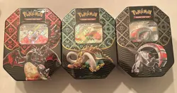 Pokemon Paldean Fates Tins Set x3 Shiny Charizard Tusk Iron Treads New Sealed - Image 1