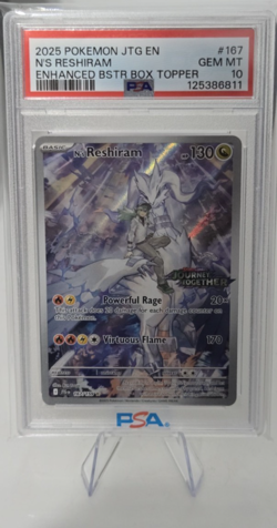 PSA 10 2025 Pokemon JTG EN N's Reshiram (Journey Together Stamped) #167 - Image 1