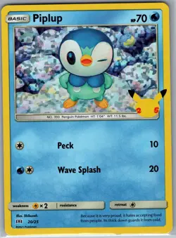 Piplup 20/25 - Pokemon TCG McDonald's 25th Anniversary - Holo Promo (NM) - Image 1