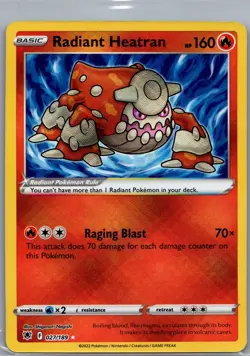 Radiant Heatran 027/189 - Pokemon SWSH10: Astral Radiance - Radiant Rare (NM) - Image 1