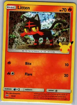 Litten 15/25 - Pokemon TCG McDonald's 25th Anniversary - Holo Promo (NM) - Image 1