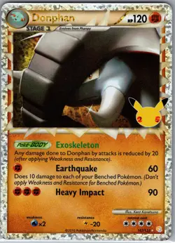 Donphan 107/123 - Pokemon Celebrations: Classic Collection - Holo Rare (NM) - Image 1