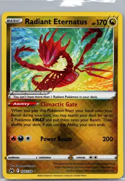 Radiant Eternatus 105/159 - Pokemon TCG SWSH Crown Zenith - Radiant Rare (NM) - Image 1