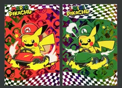 Cracked Ice* RAINBOW HOLO *Electric Pikachu CARDS- MARIO & LUIGI * POKEMON - Image 1