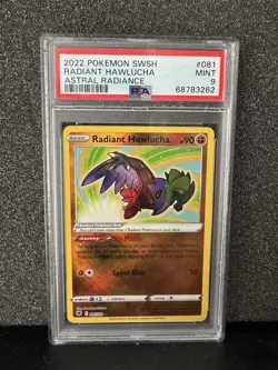 2022 Pokemon Radiant Hawlucha #081 Astral Radiance PSA 9 Graded Card - Image 1