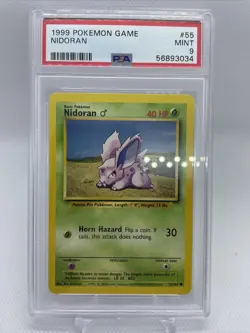 1999 Pokemon Game #55 Nidoran PSA 9 Unlimited Card - Image 1