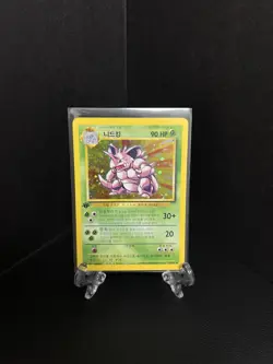Nidoking 011/102 Base Set Holo 1st Edition Korean Rare Old Pokemon Card ED LP - Image 1
