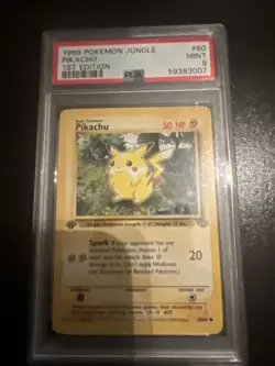 1999 Pokemon Jungle Pikachu 60/64 1st Edition PSA 9 - Image 1