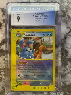 Azumarill 4/147 REVERSE HOLO Rare - Aquapolis Pokemon - CGC 9 Old Cert - Image 1