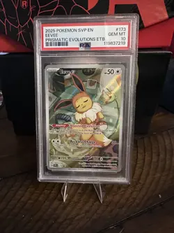 Eevee 173 Promo PSA 10 2025 Pokemon Prismatic Evolutions ETB Promo - Image 1