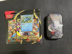 Pokemon Mega Evolution 3 Pack Booster GOLDUCK PROMO & BLACK BOLT MINI TIN SEALED - Image 1