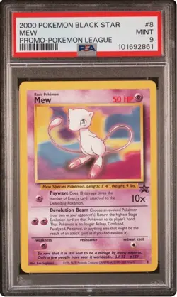 2000 Pokemon Promo Black Star Mew Promo-Pokemon League PSA 9 - Image 1