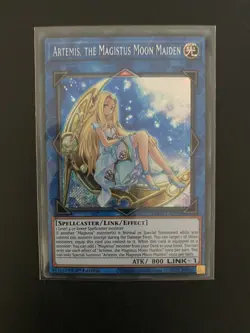 Yugioh Artemis, the Magistus Moon Maiden BLCR-EN095-Secret Rare-1st Ed NM/M - Image 1