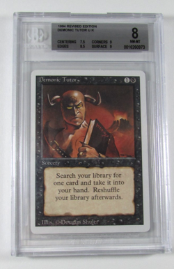 MTG 3RD ED REVISED DEMONIC TUTOR BGS 8 NM-MT RARE CARD 7.5/9/8.5/9 - Image 1