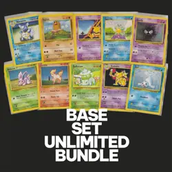Pokemon TCG Base Set Unlimited Bundle Vintage x10 Card Set NM/LP - Image 1