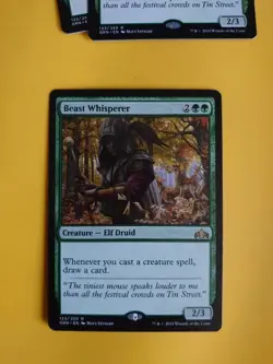 Beast Whisperer. Elf druid rare GRN Magic the Gathering Card. - Image 1