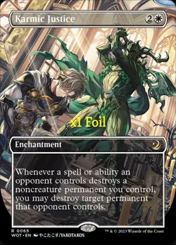 MTG Foil Anime BL Wilds of Eldraine: Enchanting Tales WOT Karmic Justice MINT - Image 1