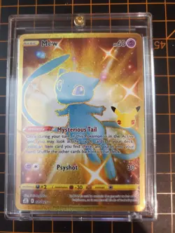 Mew 025/025 Celebrations Secret Rare Full Art Pokemon TCG NM With Hard Case - Image 1