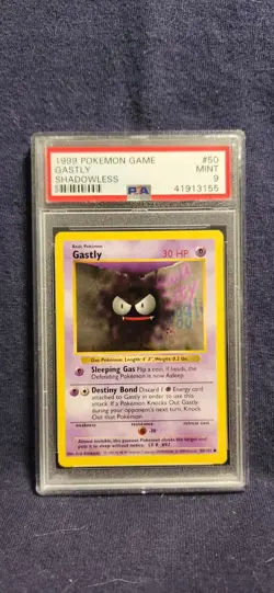 Pokemon PSA 9 Base Set Shadowless Gastly 50/102 - Image 1