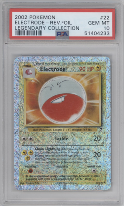 PSA 10 GEM MINT 2002 Pokemon Legendary Collect. Electrode #22 Reverse Foil - Image 1