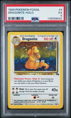 Dragonite Fossil Holo - PSA 5 - Vintage WOTC Pokemon - Image 1