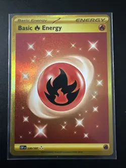 Pokemon Basic Fire Energy Hyper Rare Holo Card 230/197 Obsidian Flames 2023 - Image 1