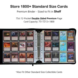 Trading Card Binder, 12 Pocket Fit 1800 Cards - Metal D-Ring Card Holder with... - Image 2
