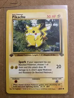 Pokemon Pikachu TCG Jungle Card 60/64 1st Edition Never Played Near Mint - Image 1
